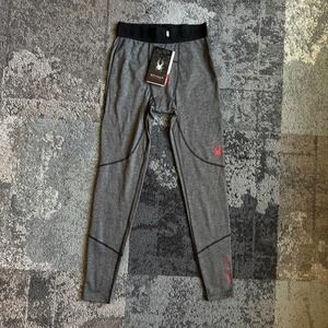 NEW Spyder Active Gray Colorblock Quick Dry Leggings Men's Size Small